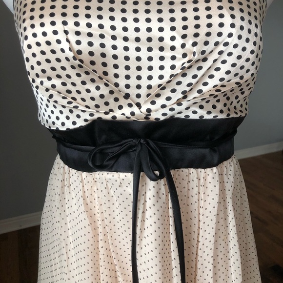 NWT! Bebe Pink Polka Dot Silk Satin Dress - Picture 2 of 10